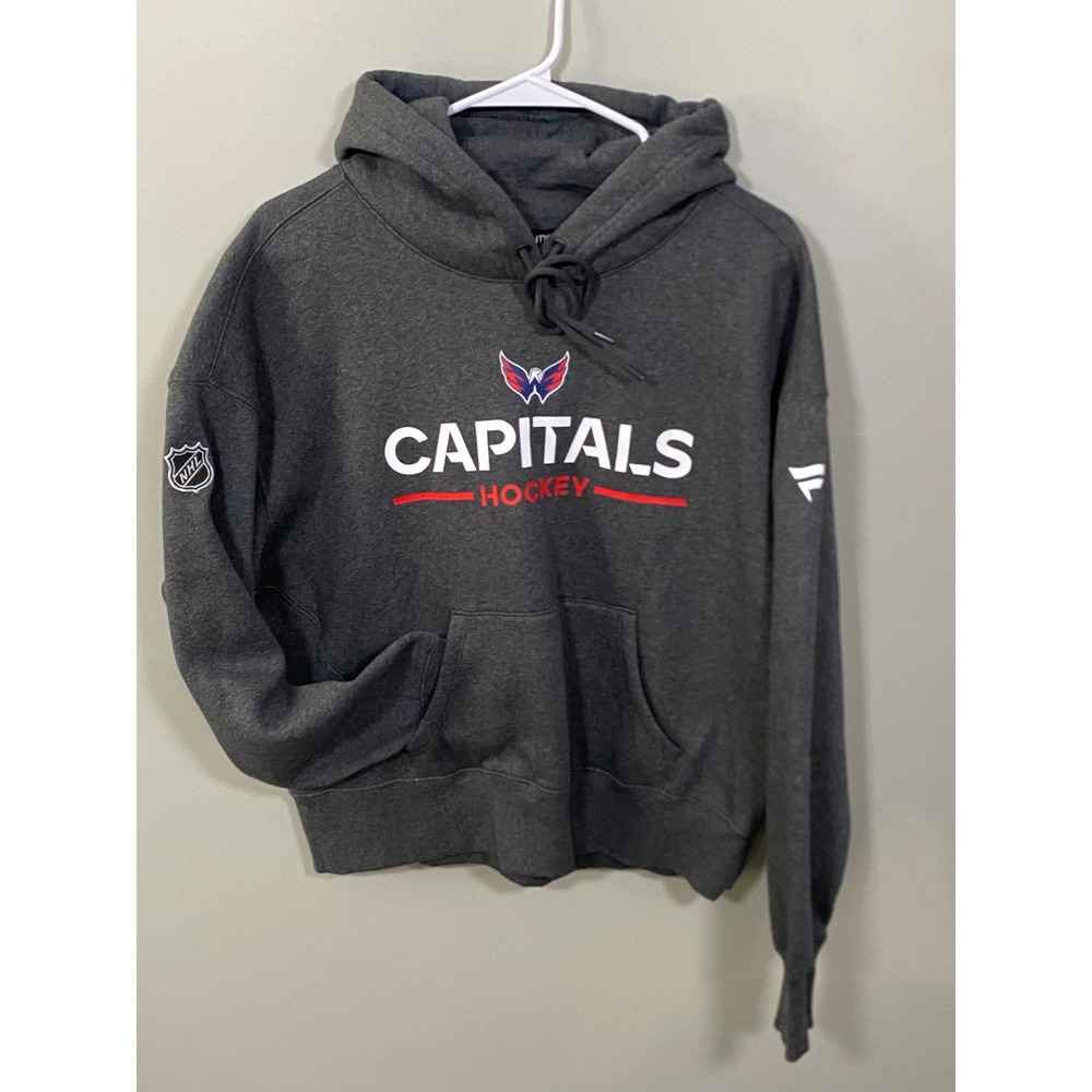 NWT Fanatics Washington Capitals Hoodie Women Size S Charcoal NHL Authentic Pro